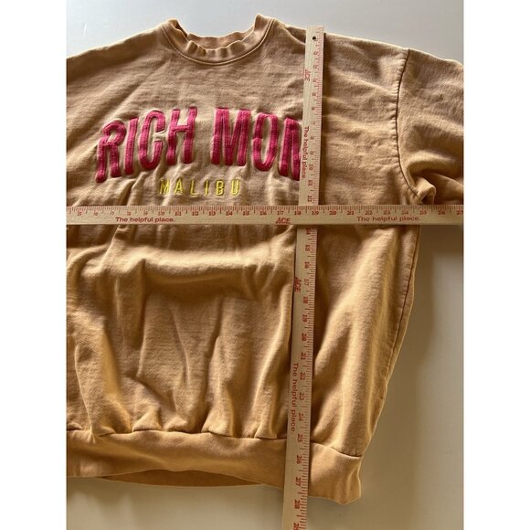 RICH MOM Malibu 90265 California orange embroidered beach sweatshirt XL - Picture 6 of 8